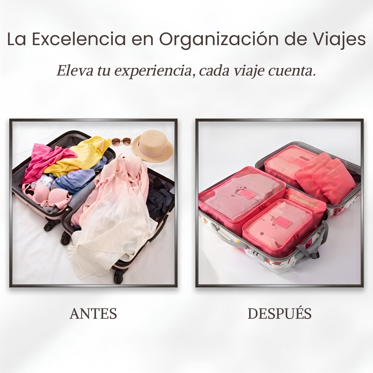 Set de 6 bolsas de almacenamiento para viaje