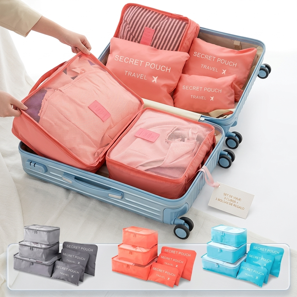 Set de 3 Bolsas de Almacenamiento para Viaje + 3 de regalo